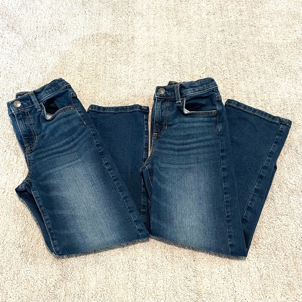 2 Pairs Jumping Beans Boys (Size 7) Relaxed Jeans Adjustable Waist